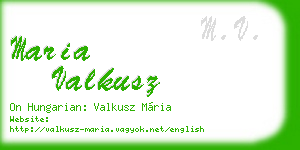 maria valkusz business card